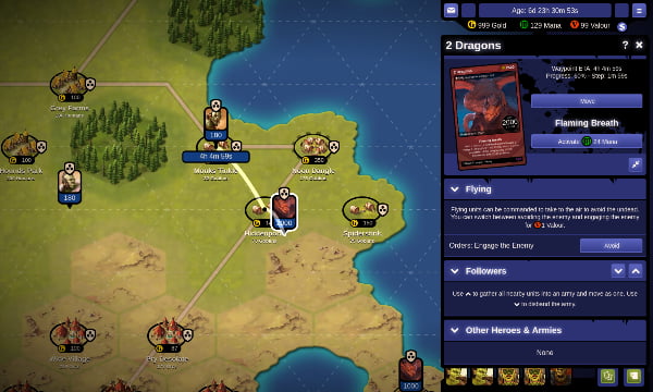 Vue depuis un ordinateur du jeu Blight of the Immortals